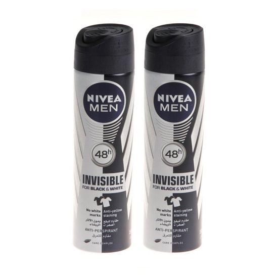 Picture of Nivea Men Invisible For Black & White Deodorant Spray Value Pack 2 x 150 ml