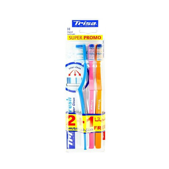 Picture of Trisa Toothbrush Fresh Super Clean Hard 2+1