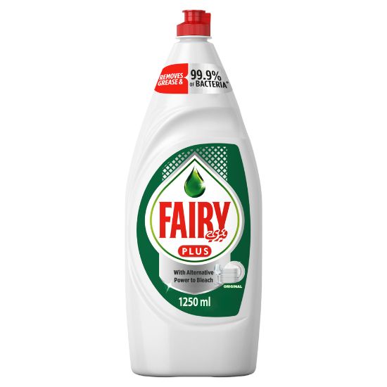 Picture of Fairy Plus Original Dishwashing Liquid Soap With Alternative Power To Bleach 1.25Litre(N)