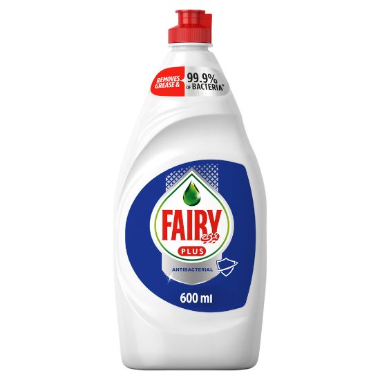 Picture of Fairy Plus Antibacterial Dishwashing Liquid Soap With Alternative Power To Bleach 600ml(N)