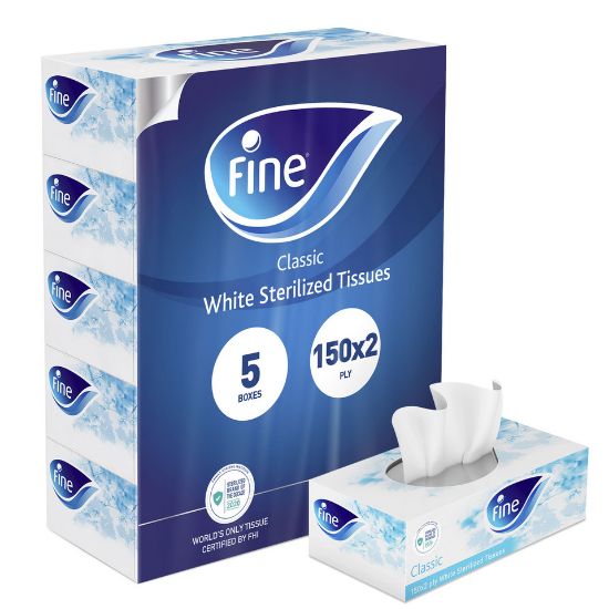 Picture of Fine Facial Tissue Classic White Sterilized 2ply 150 Sheets