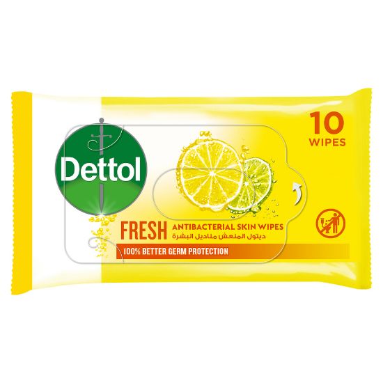 Picture of Dettol Fresh Antibacterial Skin Wipes 10pcs