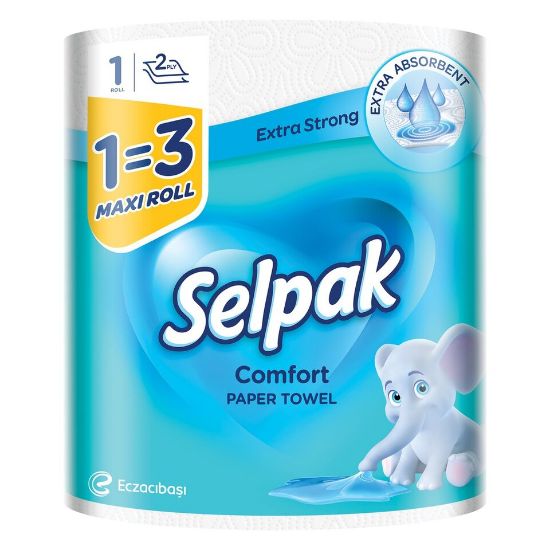 Picture of Selpak Comfort Maxi Roll Kitchen Paper Towel 2ply 1 Roll