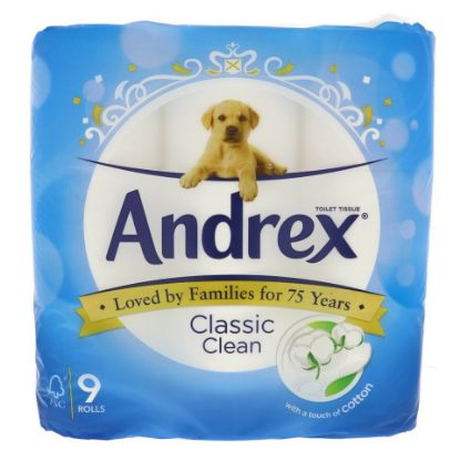 Picture of Andrex Toilet Tissue Classic Clean 9pcs