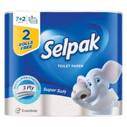 Picture of Selpak Super Soft Toilet Paper 3ply 7+2 Rolls