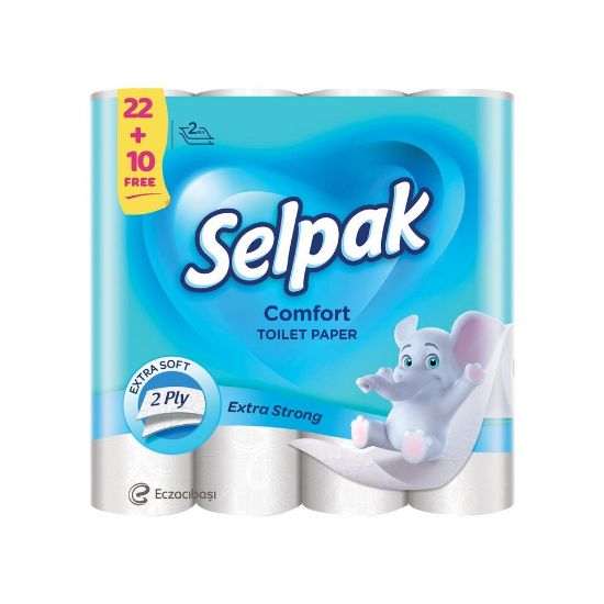 Picture of Selpak Comfort Toilet Paper 2ply 22 + 10 Rolls