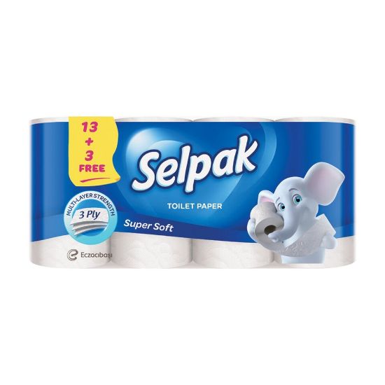 Picture of Selpak Super Soft Toilet Paper 3ply 140 Sheets 13+3