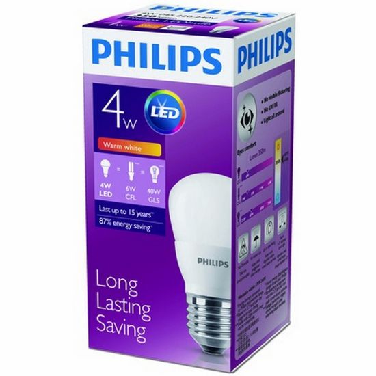 Picture of Philips LED Bulb 4-40W E27 3000K 220V P45(APR)