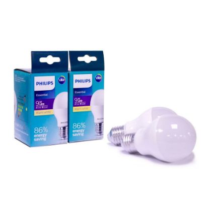 Picture of Philips Essential LED Bulb 2pcs 9W E27 3000K Warm White