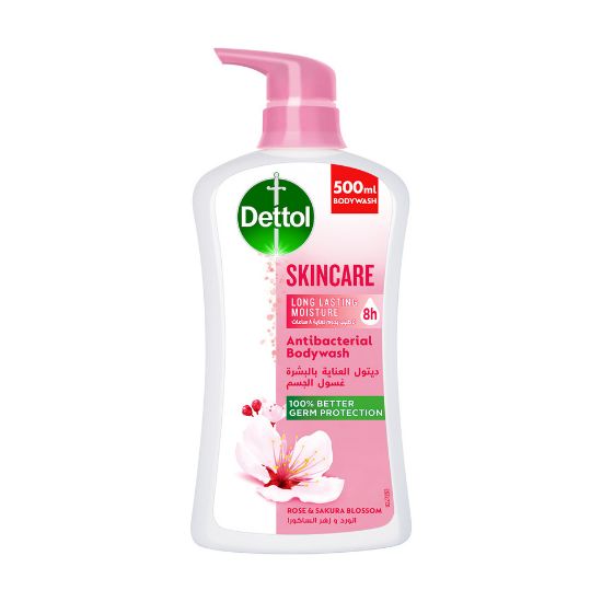 Picture of Dettol Skincare Showergel & Bodywash Rose & Sakura Blossom Fragrance 500ml