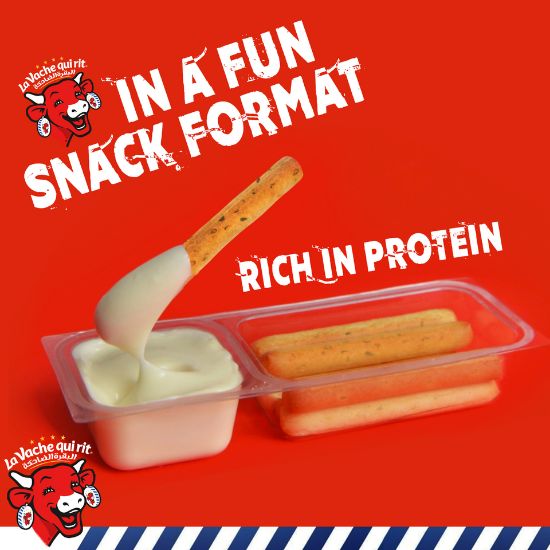 Picture of La Vache quirit Dip & Crunch Cheese With Pizza Flavored Snack Breadsticks 140g