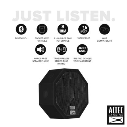 Picture of Altec Lansing IMW376 Solo Portable Bluetooth Wireless Speaker Black