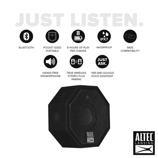 Picture of Altec Lansing IMW376 Solo Portable Bluetooth Wireless Speaker Black