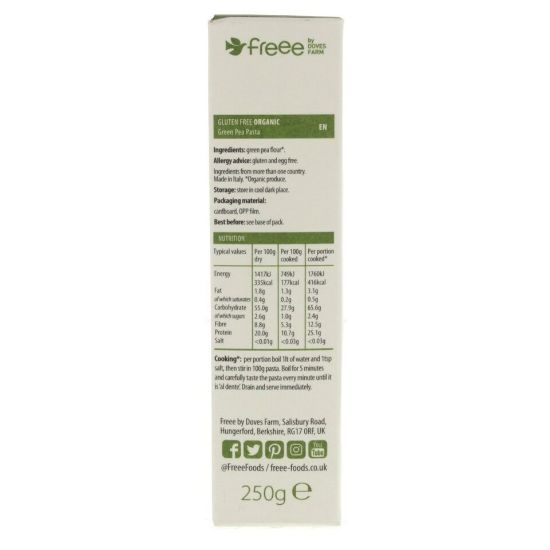 Picture of Doves Farm Freee Organic Green Pea Penne Pasta 250g(N)