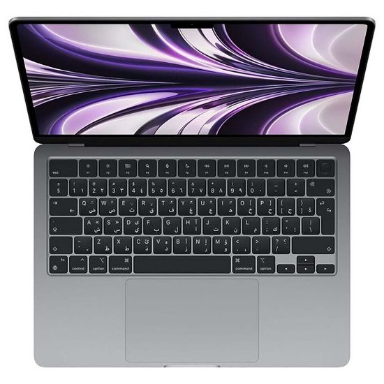 Picture of Apple MacBook Air MLXW3AB/A, Apple M2 chip with 8-core CPU and 8-core GPU,8GBRAM,256GB SSD,macOS Monterey,Space Grey,Arabic/English Keyboard