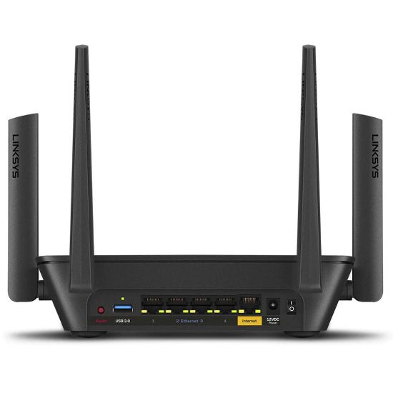 Picture of Linksys MR9000-ME Tri-Band Mesh WiFi 5 Router (AC3000, Compatible with Velop Whole Home WiFi System, 4 Gigabit Ethernet Ports, Parental Controls Via Linksys App), Black