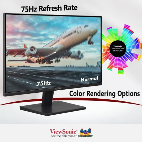 Picture of ViewSonic VA2715-H 27-inch 1080p Full HD Monitor with Frameless Design, 75Hz, VGA, HDMI, Eye Care for Work and Study at Home