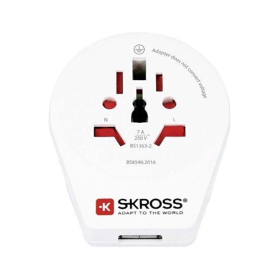 Picture of Skross 1500267 Travel adapter Country Adapter World to UK USB