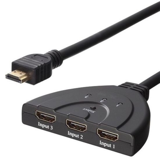 Picture of Trands 3 Female HDMI Input to 1 Male HDMI Output Switch Cable 1 Meter HD131