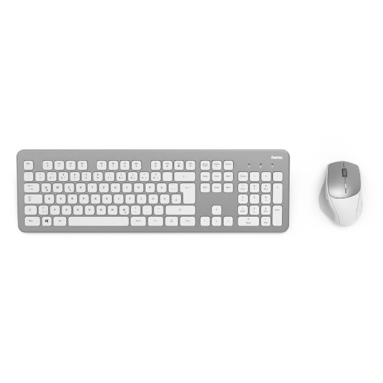 Picture of Hama Wireless Keyboard and Mouse Set, silver-white D3182676