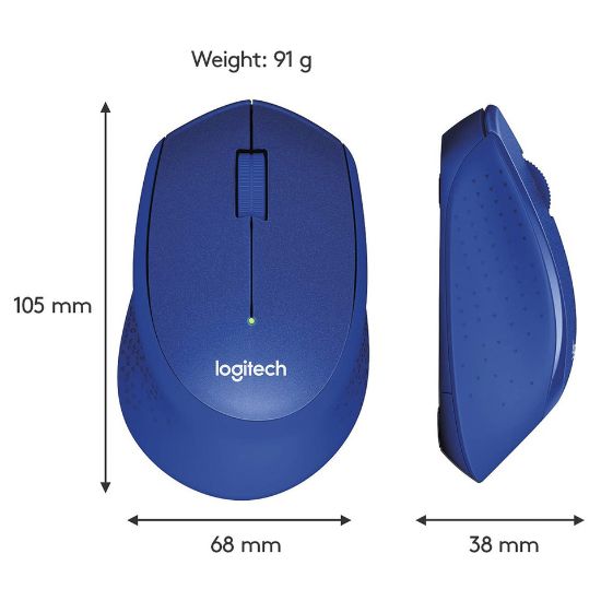 Picture of Logitech M330 Silent Plus Wireless Mouse,2.4GHz with USB o Receiver,Blue