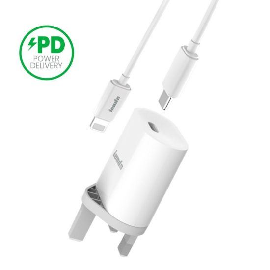 Picture of Iends Power Delivery Wall charger with USB-C to Lightning Cable White AD994