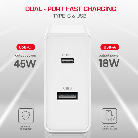 Picture of Trands GaN Fast Travel Charger with Dual Ports TR-AD632