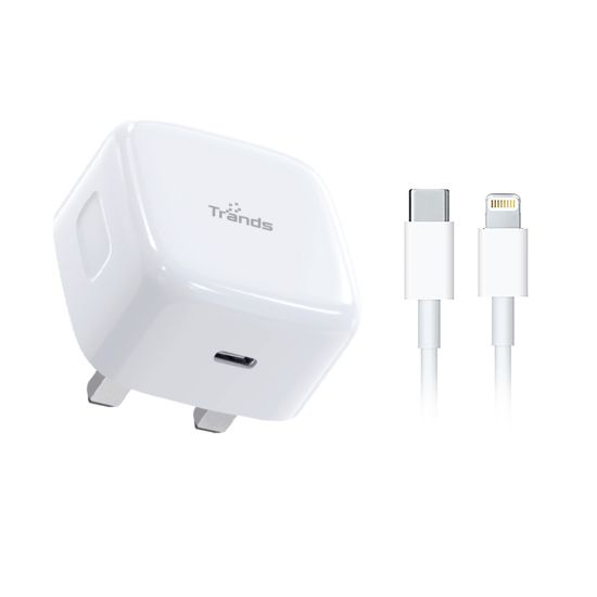 Picture of Trands 30W PD Travel Charger with Type-C to Lightning Cable PC946, White