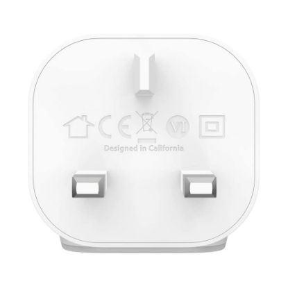 Picture of Belkin BOOST CHARGE USB-C Wall Charger 18W (No Cable) - Power Delivery (PD) Fast Charger, for Airpods, iPhone(F7U096MY) 18W White