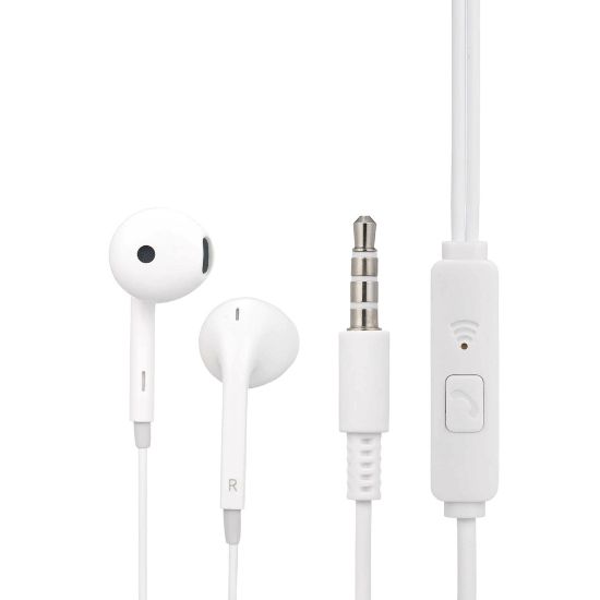 Picture of Lenovo Wired In Ear Stereo Earphones with Microphone, 3.5 mm, White, HF170