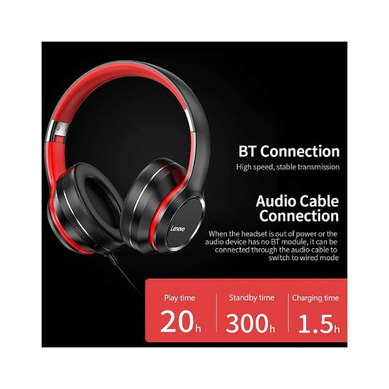 Picture of Lenovo HD200 Bluetooth Headphone Red