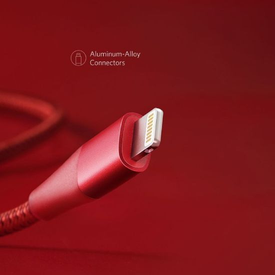 Picture of Anker Powerline+ II Red Lightning Cable 3Ft (Model No:A8822H91)