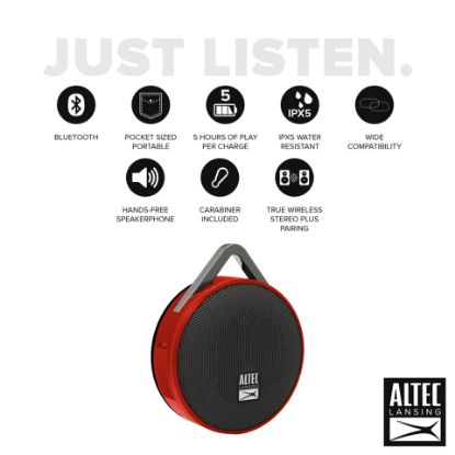 Picture of Altec Lansing Orbit Go Bluetooth Speaker IMW356 Red