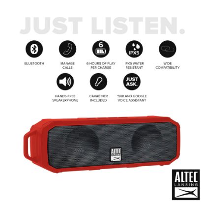 Picture of Altec Lansing Fury Wireless Bluetooth Speaker IMW340N Red