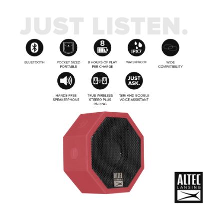 Picture of Altec Lansing IMW376 Solo Portable Bluetooth Wireless Speaker Red