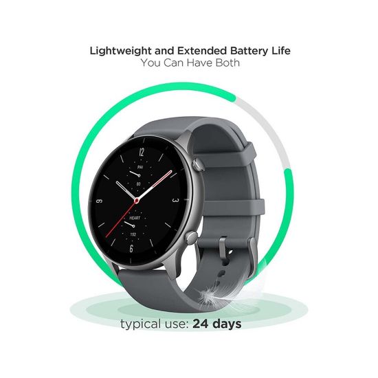 Picture of AMAZFIT GTR 2e Smartwatch with 24H Heart Rate Monitor, Sleep, Stress and SpO2 Monitor, Activity Tracker Sports Watch with 90 Sports Modes, 14 Day Battery Life, Dark Grey(A2023-GTR-2E)