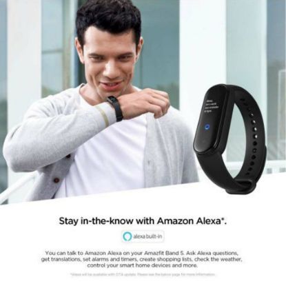 Picture of Amazfit Band 5(A2005) Fitness Tracker,15-Day Battery Life, Blood Oxygen, Heart Rate, Sleep Monitoring, Women’s Health Tracking, Music Control, Water Resistant, Black (A2005)