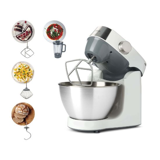 Picture of Kenwood Stand Mixer Kitchen Machine PROSPERO+ 1000W with 4.3L Stainless Steel Bowl, K-Beater, Whisk, Dough Hook, Blender KHC29.B0WH Silver