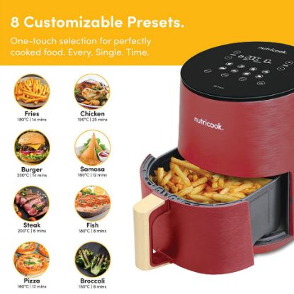 Picture of Nutricook Air Fryer Mini 8 Preset Programs with Built-in Preheat Function, 3 L, 1500 W, Red, NC-AF103R