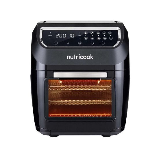 Picture of Nutricook Air Fryer Oven With Digital/One Touch Control Panel Display, 12 L, 1800 W, 8 Preset Programs, Black, NC-AFO12