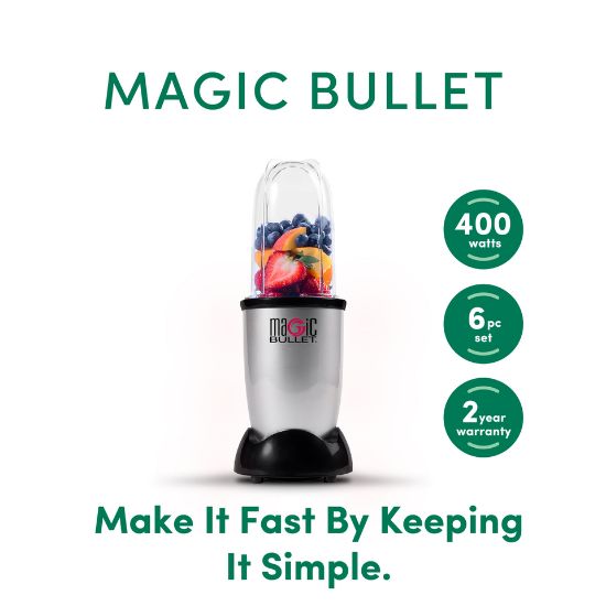 Picture of Magic Bullet Multi-Function High Speed Blender, 400 W, 4 Piece Accessories, Silver, MB4-0612