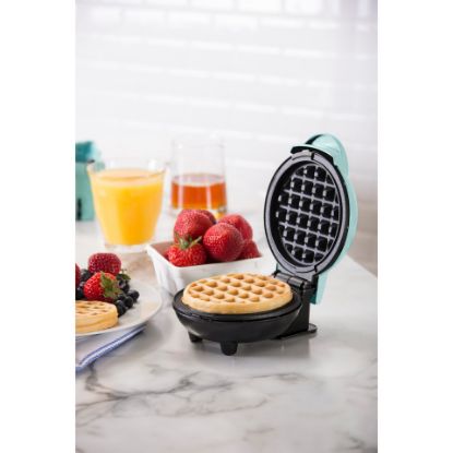 Picture of Dash Electric Mini Waffle Maker, 350-420 W, Aqua, DMW001AQ