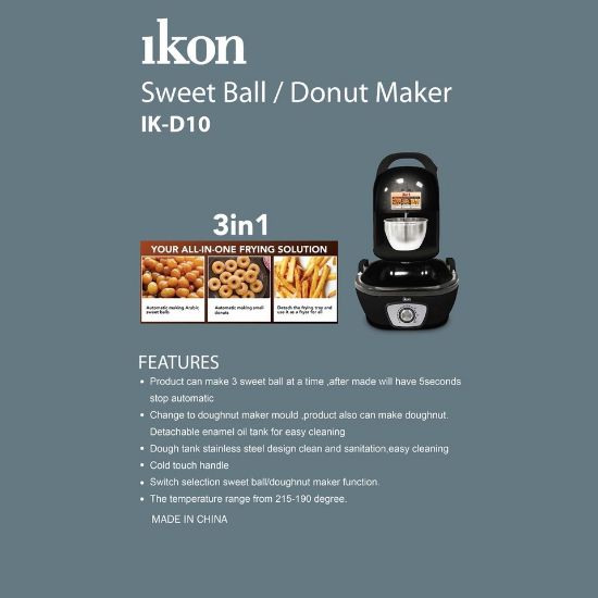 Picture of Ikon 3 in 1 Arabic Sweet Ball & Donut Maker IK-D10