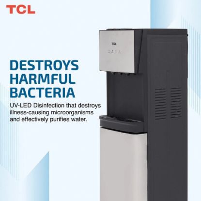 Picture of TCL Stainless Steel Bottom Loading 3 Tap Water Dispenser, Black and Sliver, TY-LWYR96UT