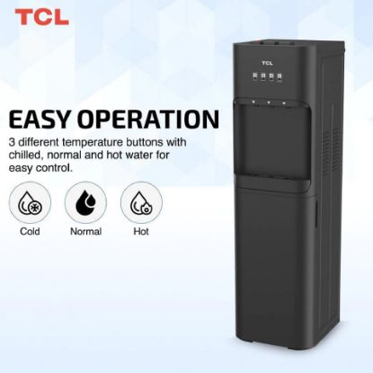 Picture of TCL Stainless Steel Bottom Loading 3 Tap Water Dispenser, Black, TY-LWYR91T