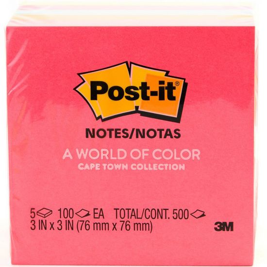 Picture of 3M Post-it Neon Colors 3inchx5inch 5 x 100 Sheet