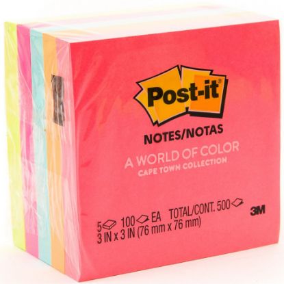 Picture of 3M Post-it Neon Colors 3inchx5inch 5 x 100 Sheet