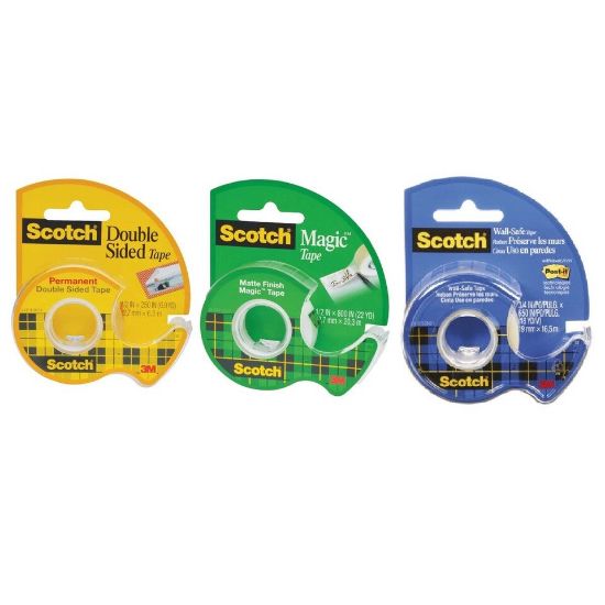 Picture of 3M Scotch Tape 3pcs 183-1056291, Wall Safe+Double Sided+Magic Tapes Assorted