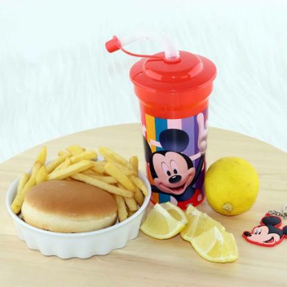 Picture of Disney Mickey Mouse Print Cup With Straw & Lid 400ml WD19446C