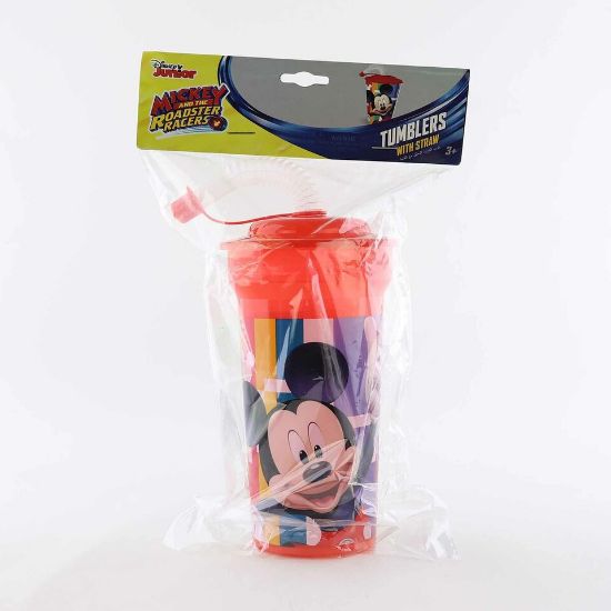 Picture of Disney Mickey Mouse Print Cup With Straw & Lid 400ml WD19446C